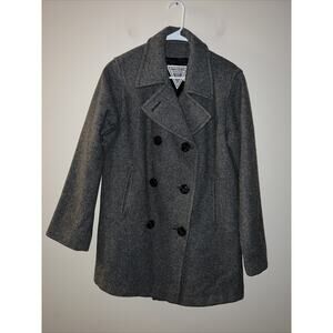 Vintage J Percy Marvin Richards Wool Gray Womens 8 Made In USA Pea Coat Jacket